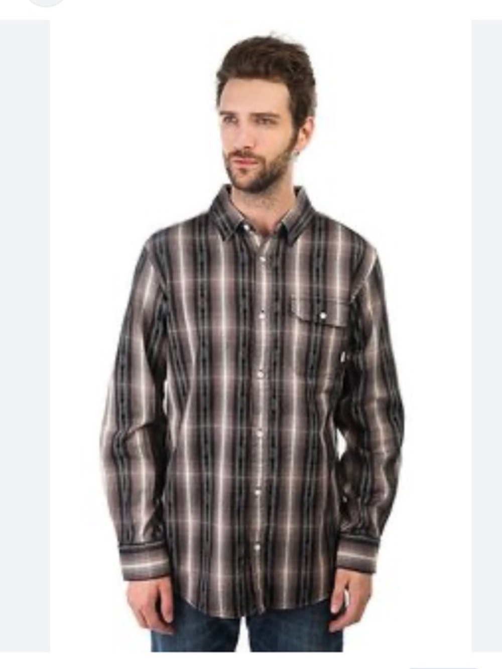 Burton Aztec Southwestern Flannel Shirt Grey Large